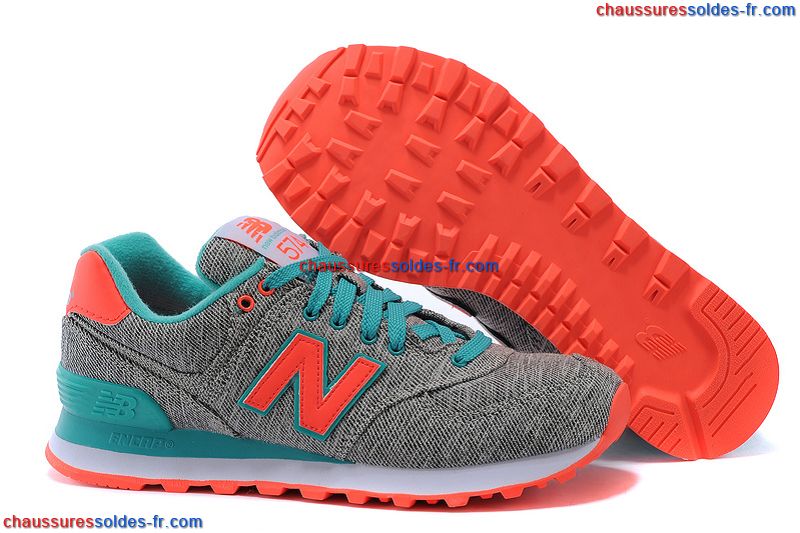 new balance wl574 gris turquoise orange